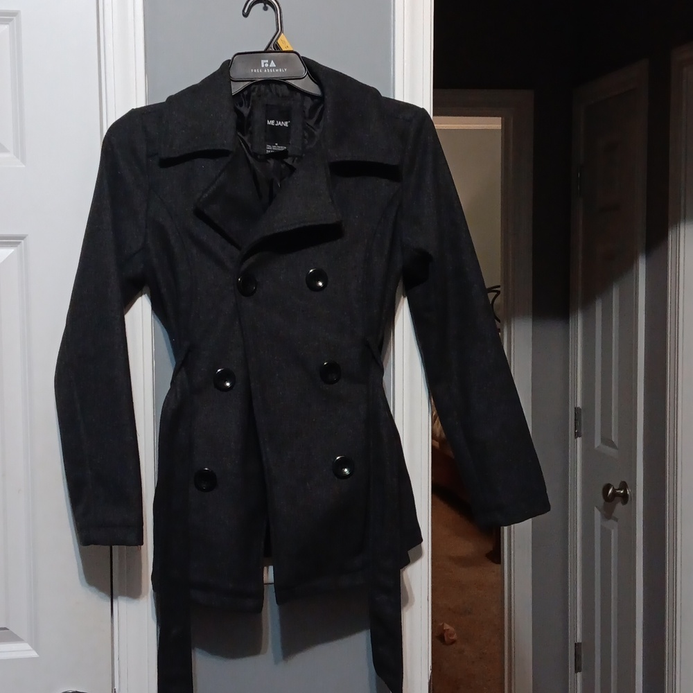 Ladies double-breasted coat dark gray